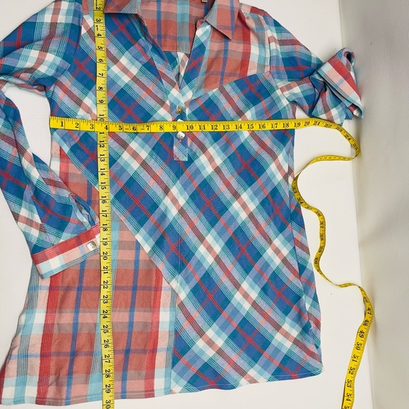 Soft surroundings womens plaid button down tunic size S - Picture 3 of 8